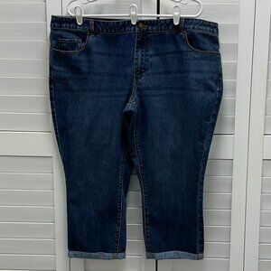 Coldwater Creek City Fit Dark Denim Capris Size 20